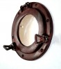 AL4859C - Porthole Mirror Aluminum Rust, 9"